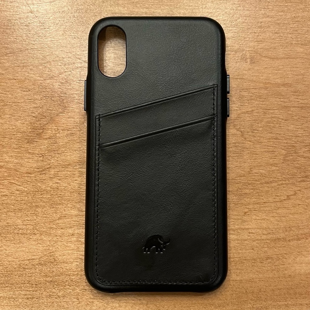 Ultra soft leather phone-case/card-wallet for iPhone-X or iPhone-XS by Bullstrap